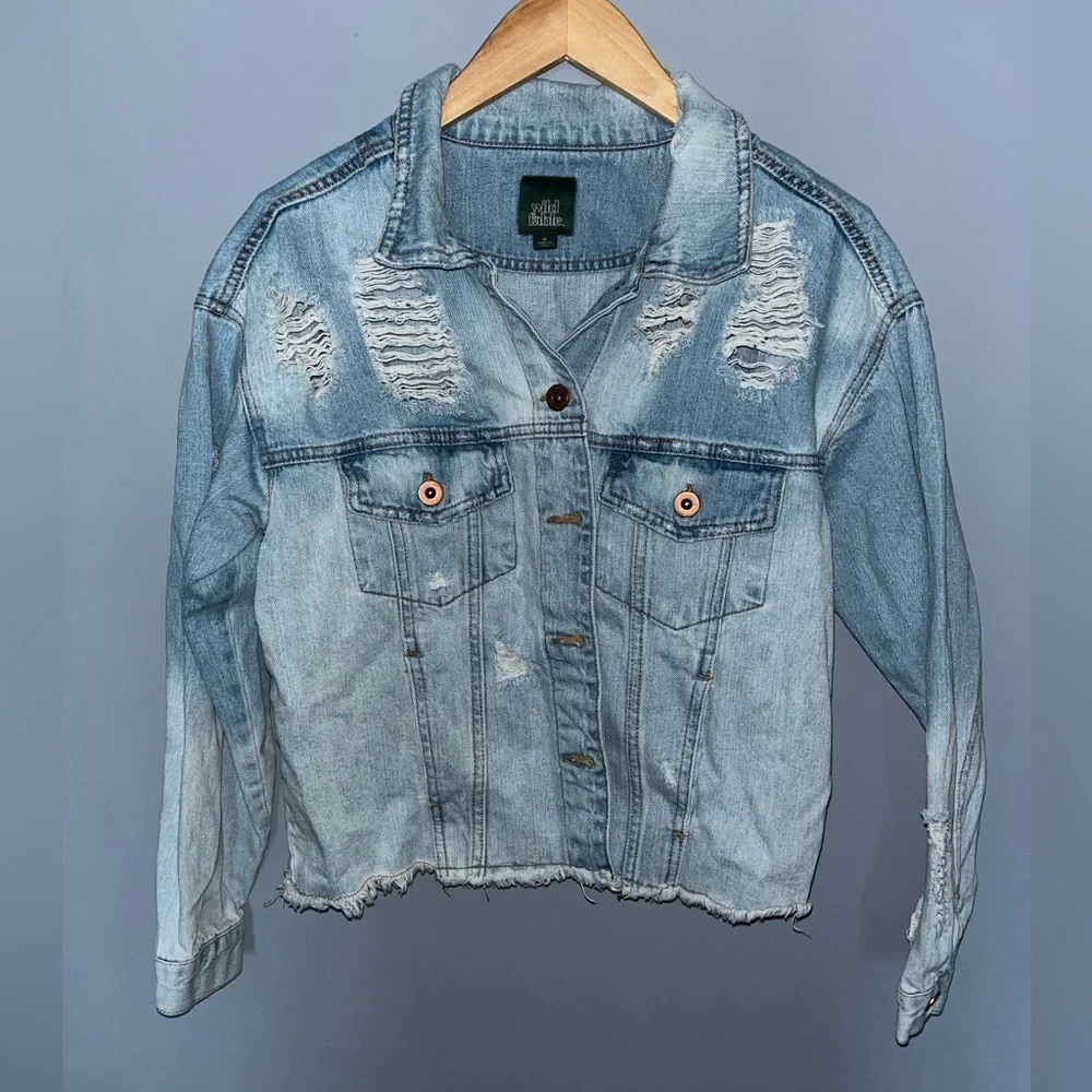 Distressed Denim Blue‎ Jacket